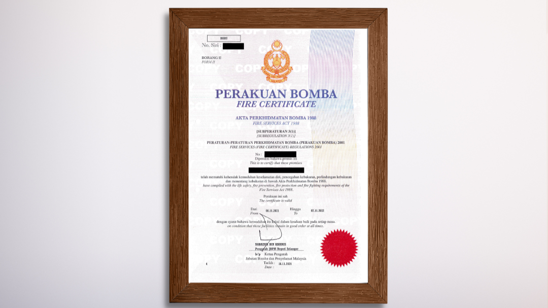 fire certificate malaysia